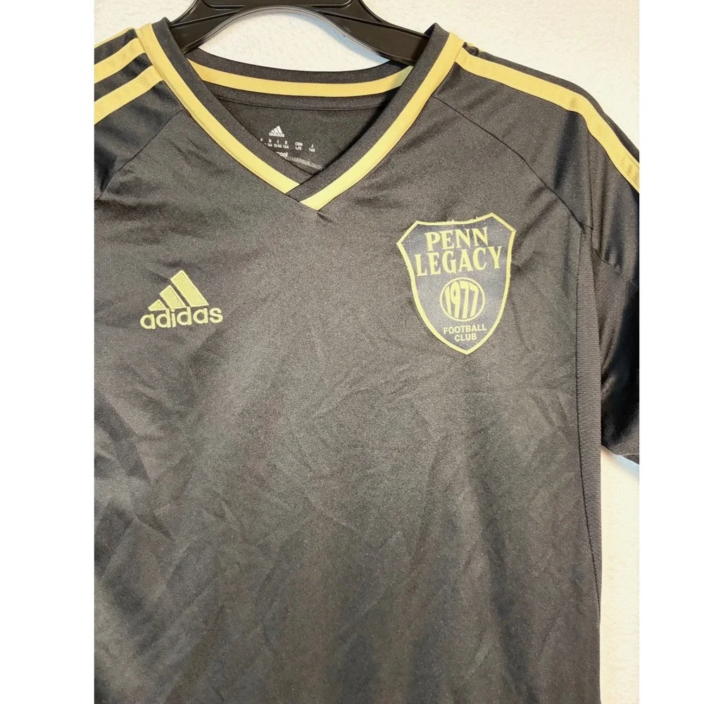 Adidas Soccer Jersey Kids Large Black EUC Penn Legacy Philadelphia Union 17